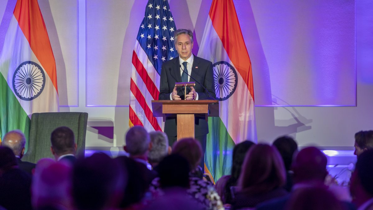 India and United States flags at the U.S.-India Business Council India Ideas Summit
