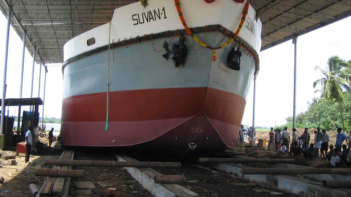 Shipyard view at Cochin with vessels and repair infrastructure